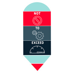 NTE - Not To Exceed acronym. business concept background.  vector illustration concept with keywords and icons. lettering illustration with icons for web banner, flyer, landing