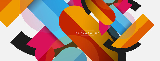 Round geometric shapes lines and circles. Vector template for wallpaper banner background or landing page