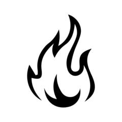 Fire flame icon. Black icon isolated. Fire flame silhouette. Simple icon for your web site design, app, logo, UI. Vector illustration.