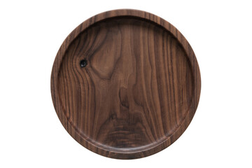 Handmade walnut round wooden tray.