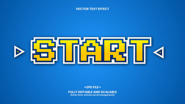 Start Text Effect with Pixel Style
