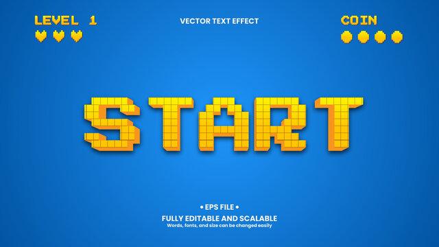 Start 3d Text Effect with Pixel Style