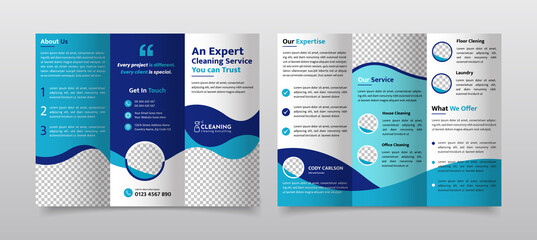 Cleaning Service Company Trifold Brochure Template