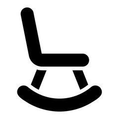 rocking chair glyph icon - obrazy, fototapety, plakaty