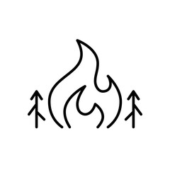 Fototapeta na wymiar Forest fires icon. Pixel perfect, editable stroke