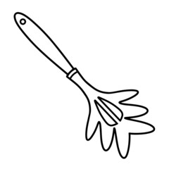 Spaghetti spoon vector icon. Hand drawn kitchen pasta making tool. Simple culinary element, monochrome doodle. Food sketch, clipart for decoration and design of the menu, cafe, restaurant, pizzeria.