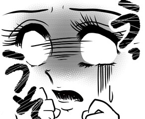 70年代少女漫画恐怖で白目になる美女の顔ドアップイラスト