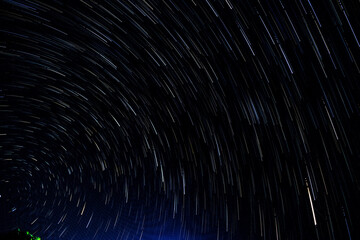Abstract blur of Light trals star orbit on sky, for background - obrazy, fototapety, plakaty