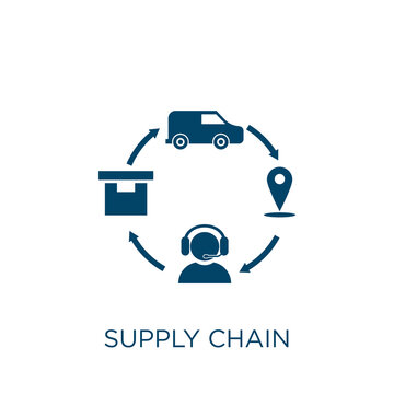 supply chain vector icon. supply filled flat symbol for mobile concept and  web design. Black chain glyph icon. Isolated sign, logo illustration. Vector  graphics. vector de Stock | Adobe Stock