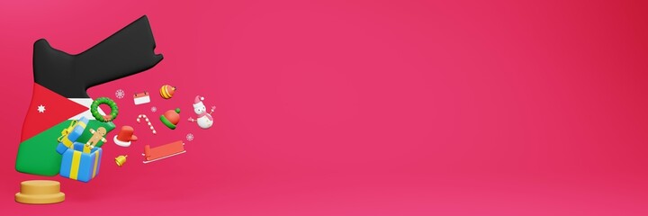 3d rendering of christmas new year celebration in Jordan for web cover and social media