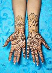 Obraz premium Hand decorated with henna