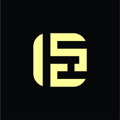 ISC letters squares logo vector image