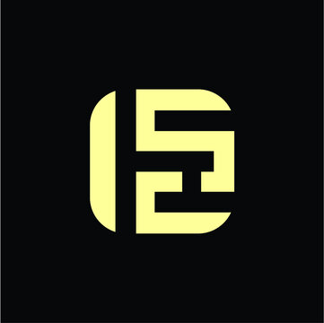 ISC letters squares logo vector image