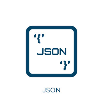 json vector icon. htm filled flat symbol for mobile concept and web design. Black adf glyph icon. Isolated sign, logo illustration. Vector graphics.
