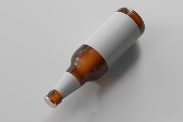 Cold Beer Bottle with Blank Label