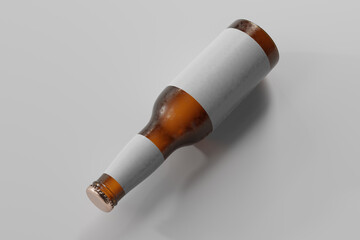 Cold Beer Bottle with a Blank Label