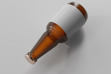 Cold Beer Bottle with Blank Label