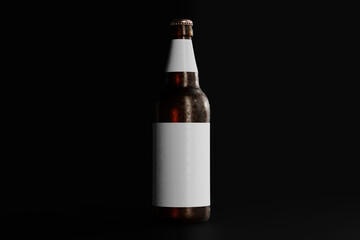 Cold Beer Bottle with Blank Label