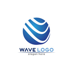 Water  and wave icon vector logo design illustration 
