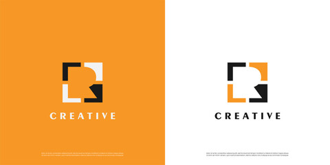 Letter R modern logo icon abstract design template elements