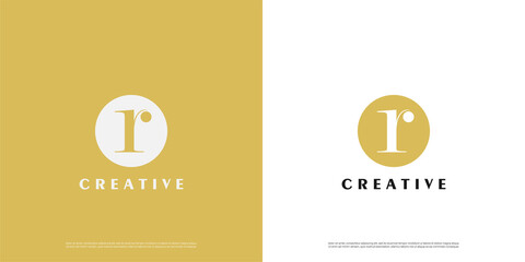 Letter R logo icon abstract design template elements