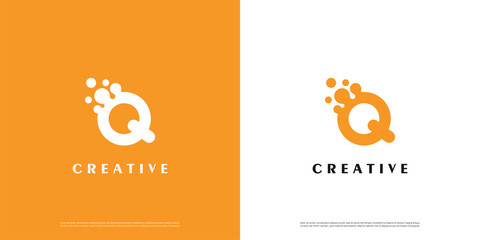Letter Q modern logo icon abstract dot design template elements