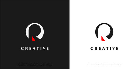 Letter R logo icon abstract design template elements