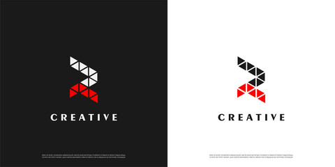 Letter R modern logo icon abstract design template elements