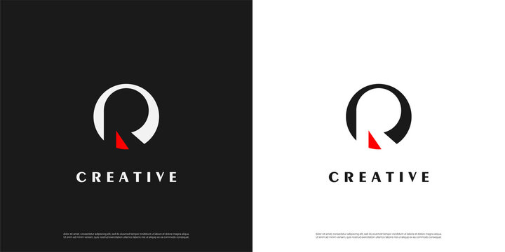 Letter R logo icon abstract design template elements