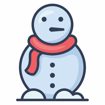 snowman winter snow single isolated icon with filled line style
