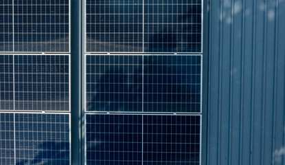 Fototapeta premium Solar cells on the roof, save the power