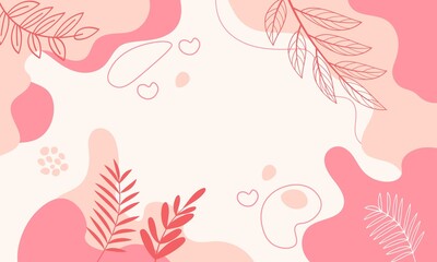 Design templates with hand drawn abstract shapes and plant motif