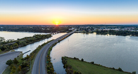 Drone Sunrise Bridge in Texas