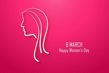 Happy Women's Day women face greeting card background