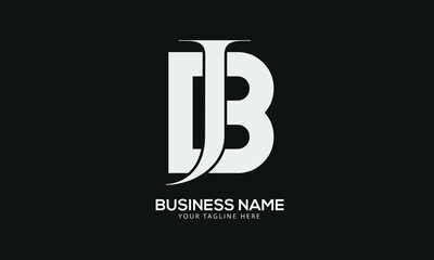 Alphabet BJ or JB abstract monogram vector logo template