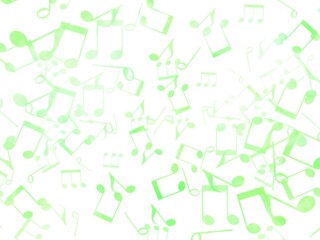 緑色の音符が一面に散らばったイラスト