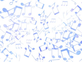 青色の音符が一面に散らばったイラスト