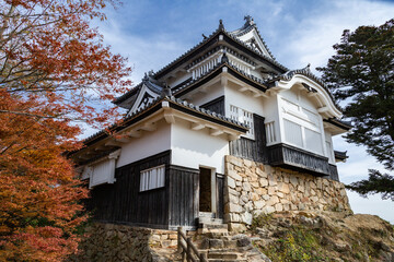 天空の城　備中松山城天守閣と紅葉　国指定重要文化財