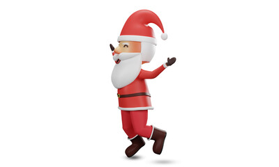 santa claus jumping , cartoon character  santa claus