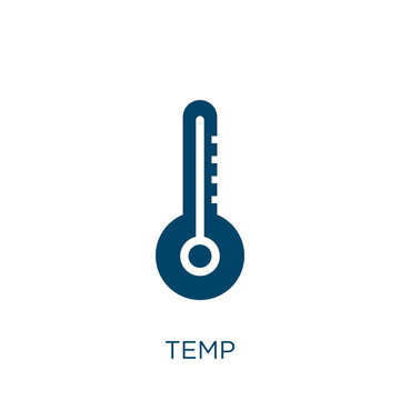 temp vector icon. measurement filled flat symbol for mobile concept and web design. Black temperature glyph icon. Isolated sign, logo illustration. Vector graphics.