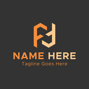 Creative Double f letter Logo. Square shape letter Logo. Light Orange color Abstract Logo.