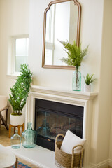 modern living room with fireplace