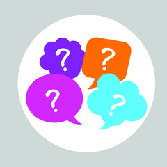 Speech bubbles with question marks icon.eps 10. editable symbol. colorfull vector element