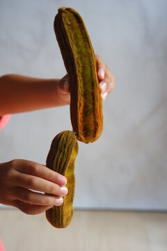 isolated of fresh  ice cream nut fruit named guaba or guama 
