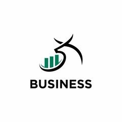 Bull with Chart bar graph for business finance logo design