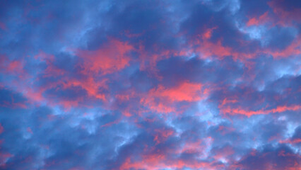 Nice vibrant clouds effected with sunset light