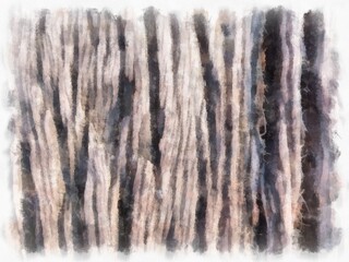 The texture of the bark of the tree watercolor style illustration impressionist painting.