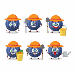 Farmer blue gummy candy A cute mascot character with fork