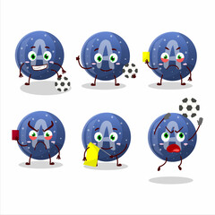 Blue gummy candy A cartoon character working as a Football referee