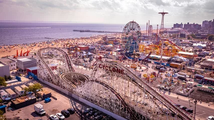 Acrylic prints Amusement parc Coney Island  Arial View 